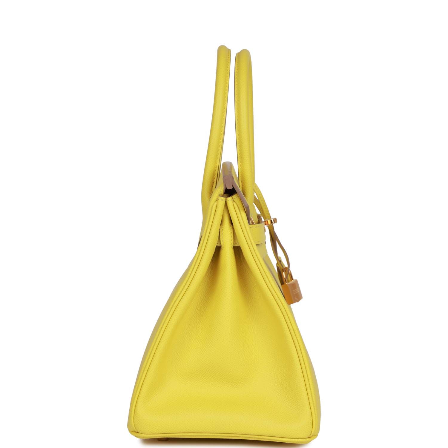HERMES Birkin 30 Lime Epsom Gold Hardware - FrasersFashion