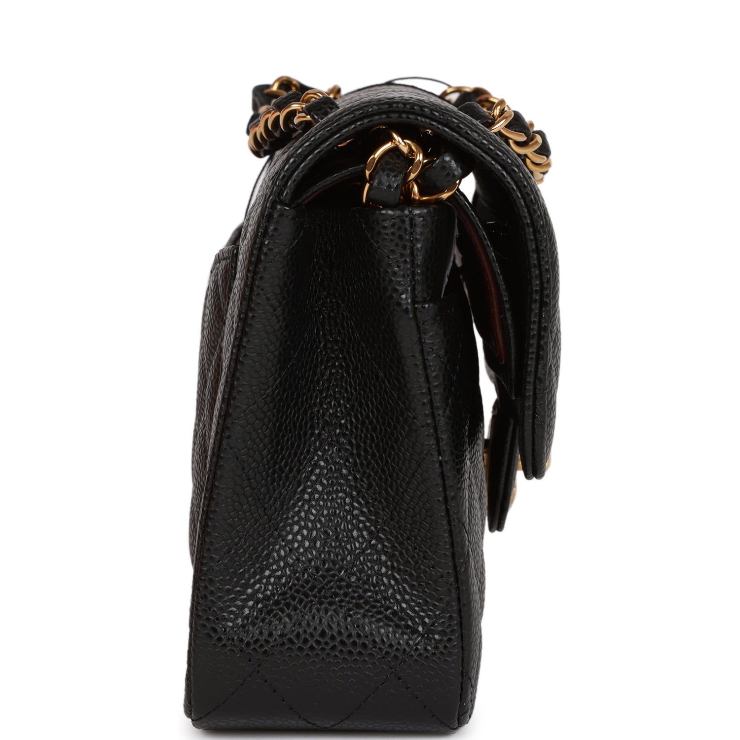 CHANEL Small Classic Double Flap Black Caviar Gold Hardware - FrasersFashion