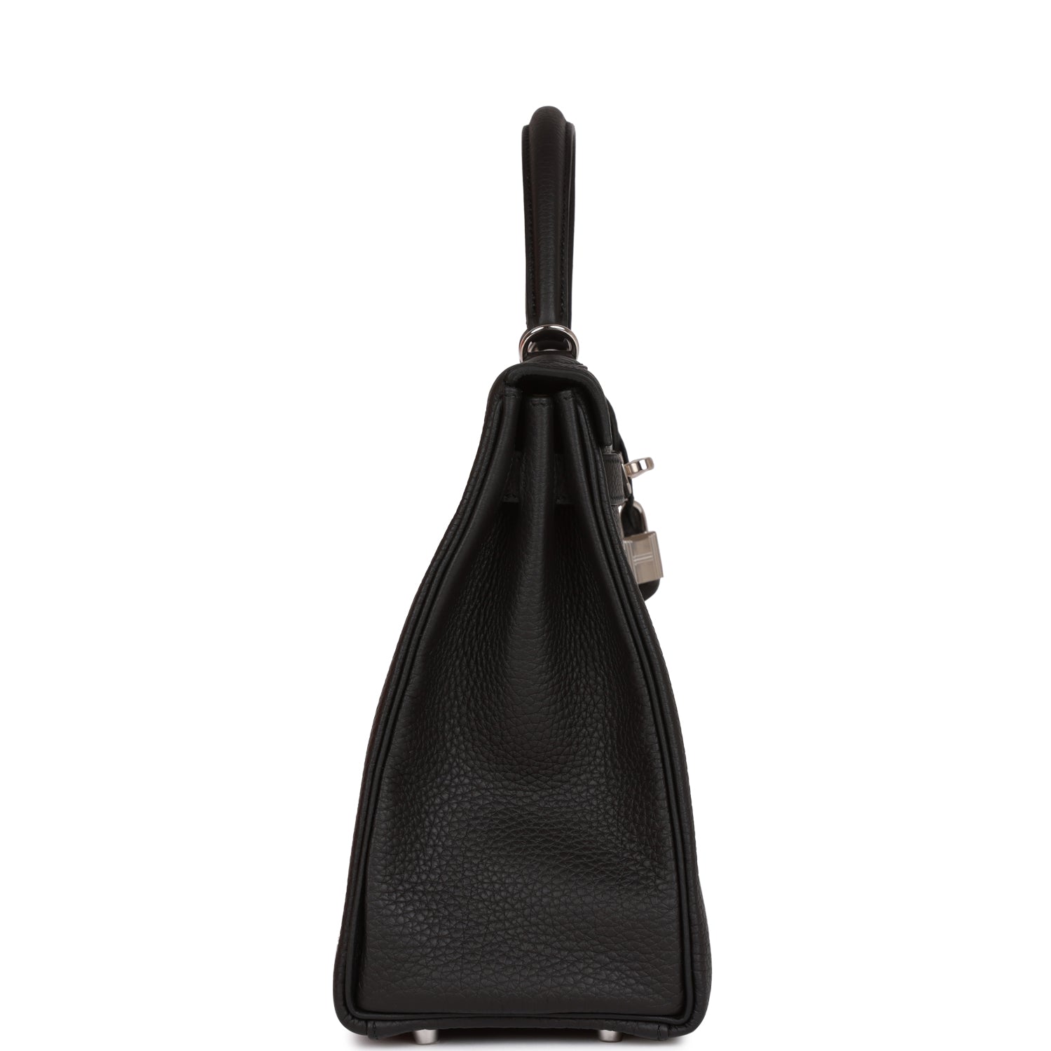 HERMES Kelly Retourne 32cm Black Togo Palladium Hardware - FrasersFashion