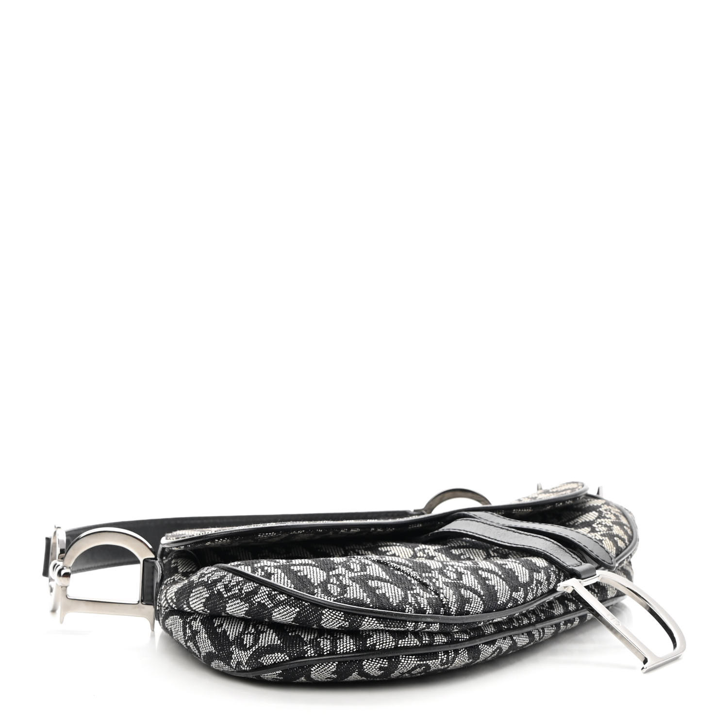 CHRISTIAN DIOR Monogram Saddle Bag Black - FrasersFashion