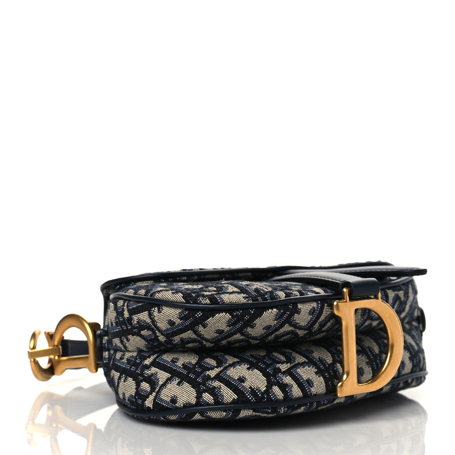 CHRISTIAN DIOR Oblique Mini Saddle Bag Blue - FrasersFashion
