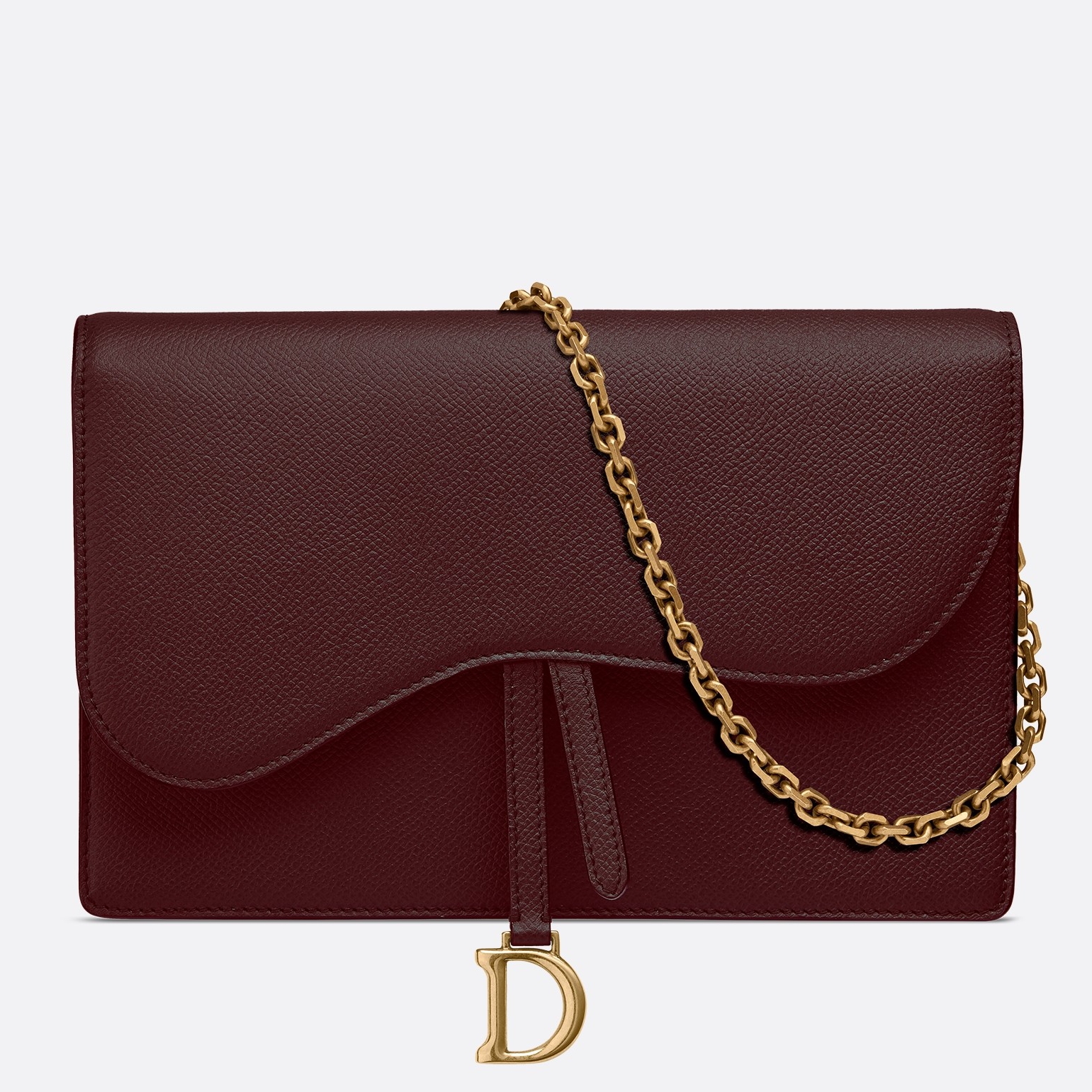 DIOR Bordeaux Calskin Saddle Chain Clutch - FrasersFashion