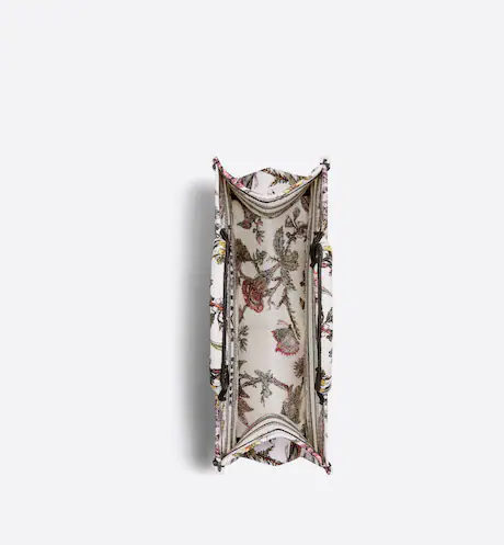 MEDIUM DIOR BOOK TOTE White Multicolor DIOR Jardin Botanique Embroidery (36 x 27.5 x 16.5 cm) - FrasersFashion