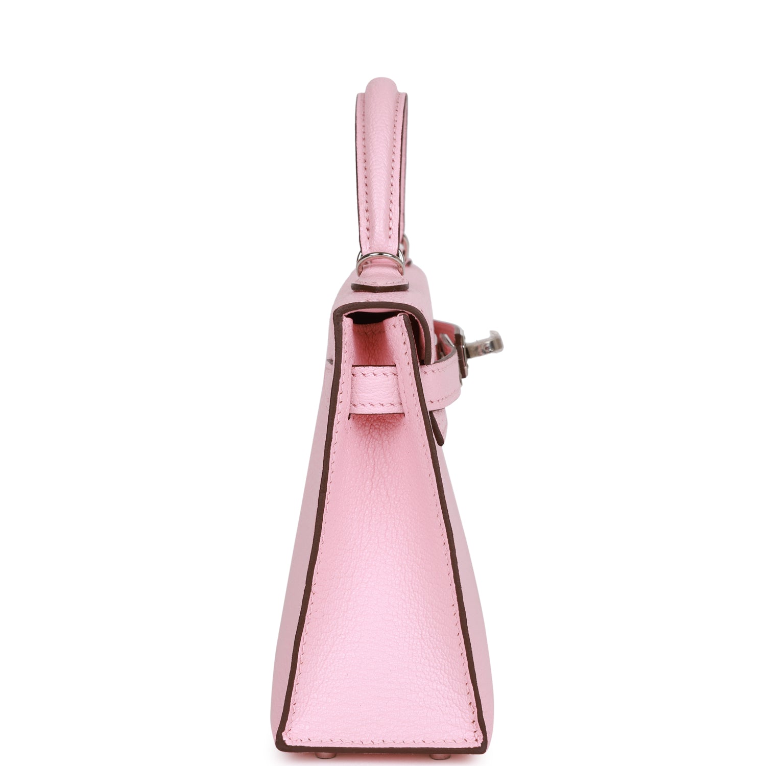 HERMES Kelly Sellier 20 Rose Sakura Chevre Palladium Hardware - FrasersFashion