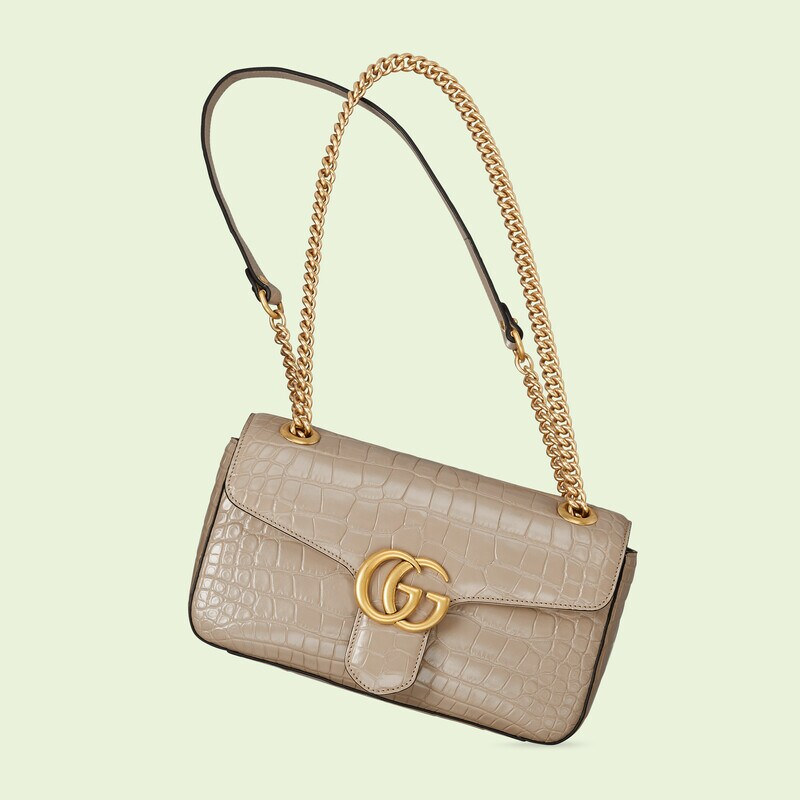 GGCCI Marmont small crocodile shoulder bag - FrasersFashion
