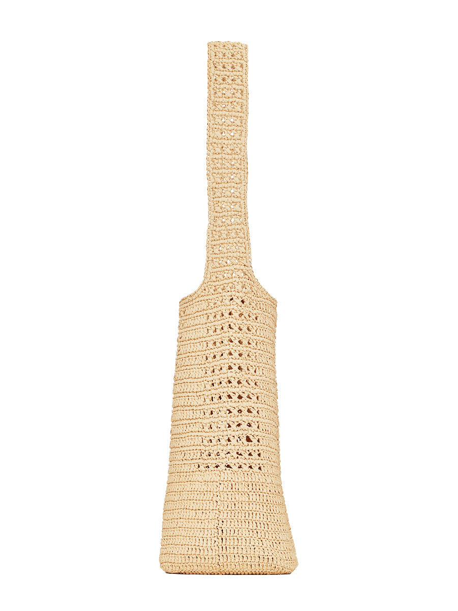 Saint Laurent Hobo Raffia Bag in Crochet and Smooth Leather - FrasersFashion