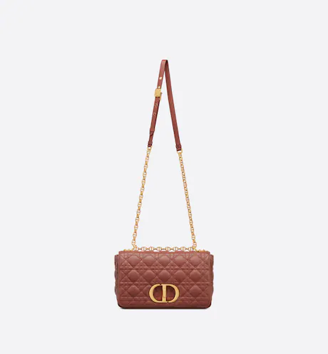 MEDIUM Dior CARO BAG Rust-ColoreDior Supple Cannage Calfskin - FrasersFashion