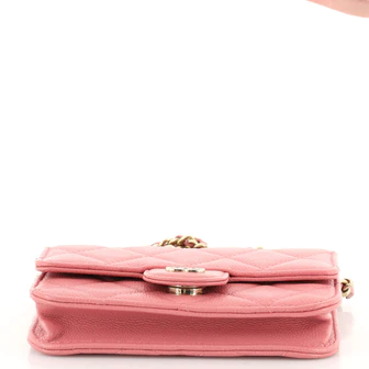 CHANEL Classic Flap Card Holder on Chain Quilted Caviar Mini - FrasersFashion
