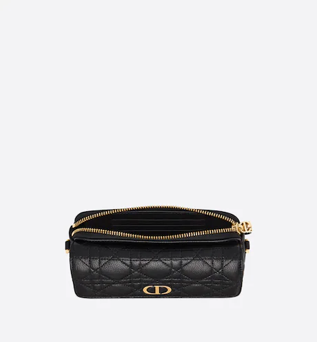 DIOR CARO POUCH Black Supple Cannage Calfskin - FrasersFashion