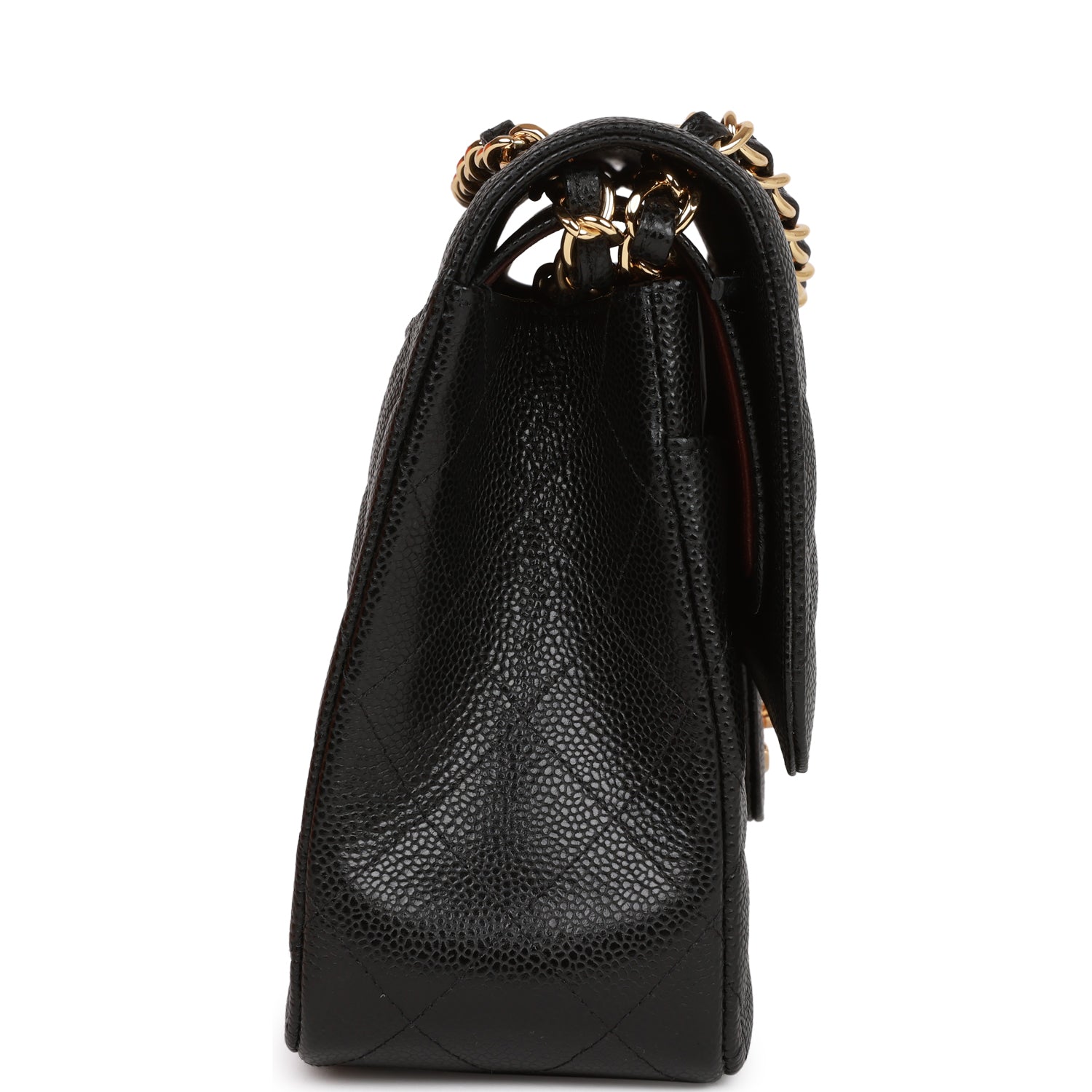 CHANEL Jumbo Classic Double Flap Bag Black Caviar Gold Hardware - FrasersFashion