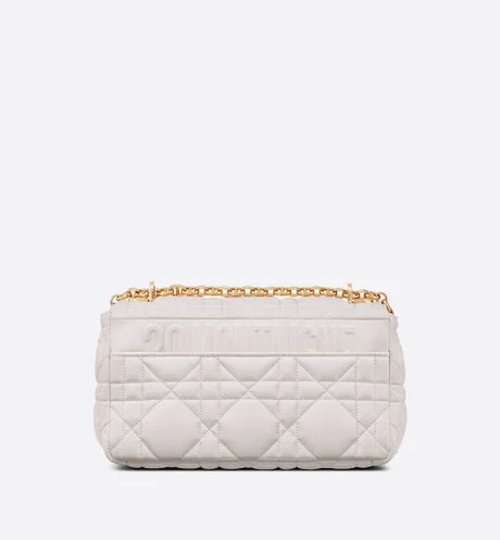 MEDIUM DIOR CARO BAG Latte Matte PaddeDIOR Macrocannage Calfskin - FrasersFashion