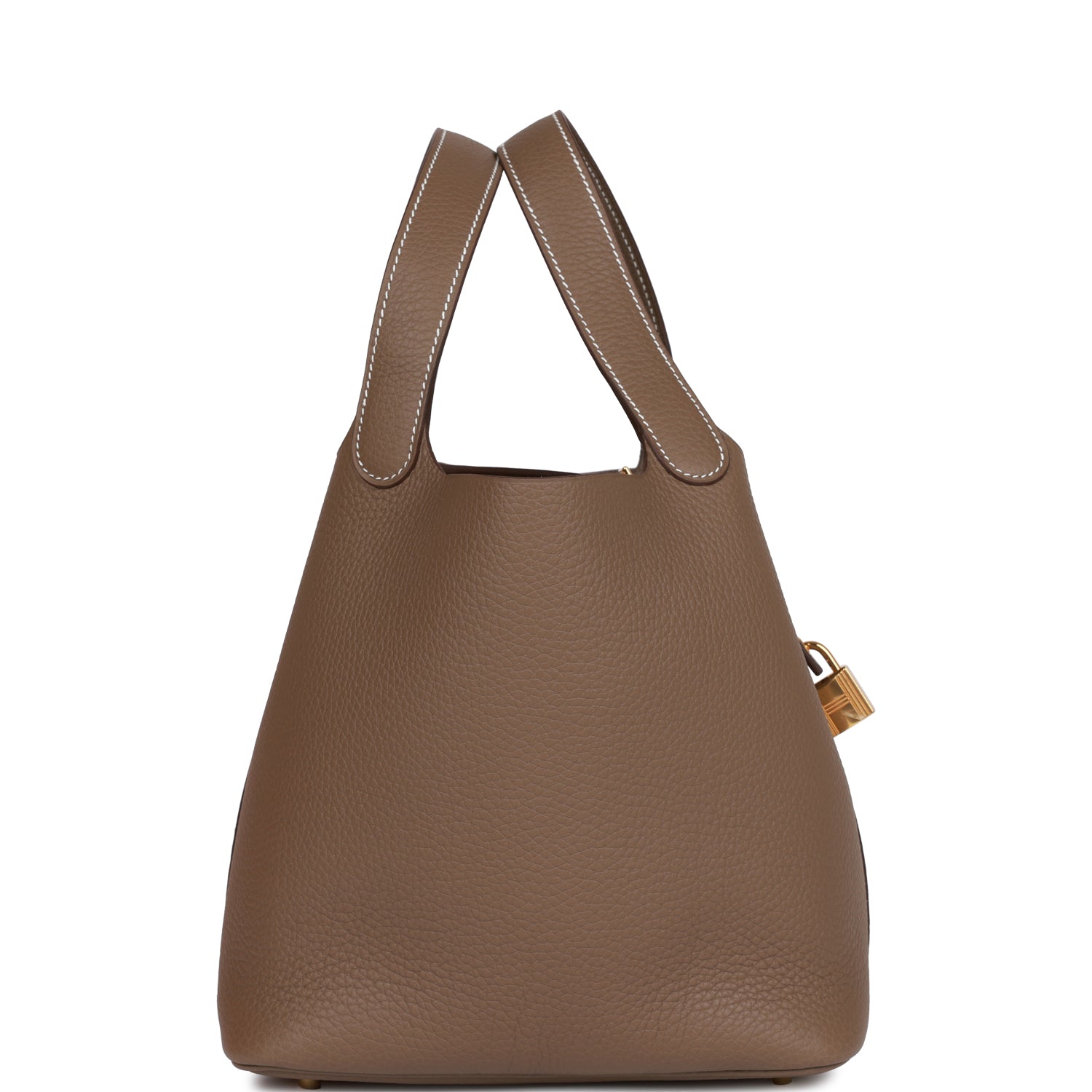 HERMES Picotin Lock 22 Etoupe Clemence Gold Hardware - FrasersFashion