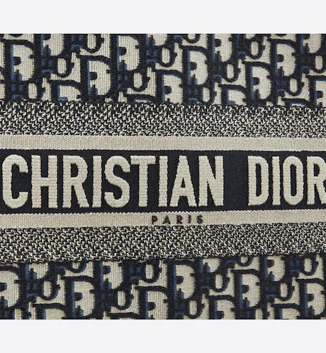 MEDIUM DIOR BOOK TOTE Blue DIOR Oblique Embroidery (36 x 27.5 x 16.5 cm) - FrasersFashion