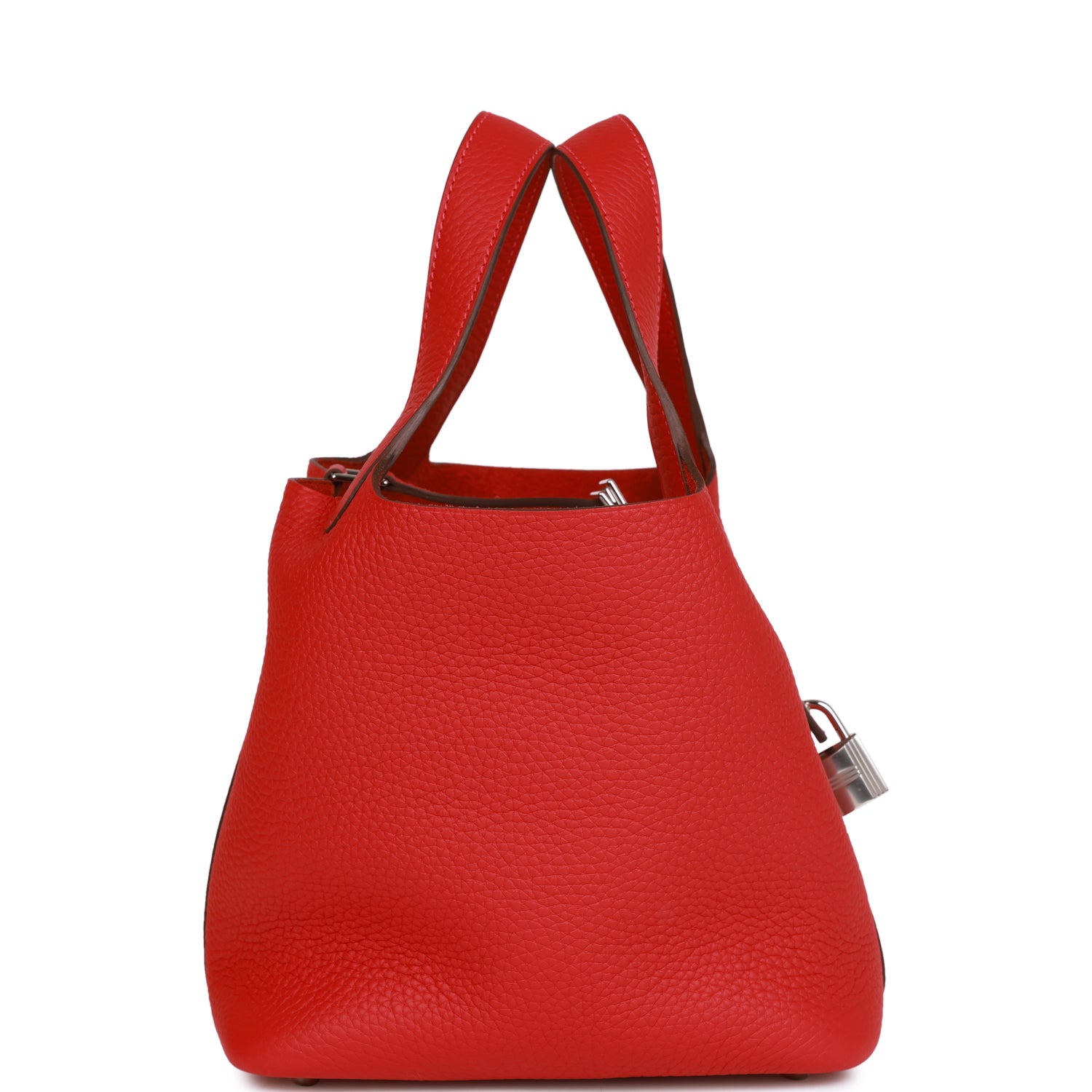 HERMES Picotin Lock 18 Vermillion Clemence Palladium Hardware - FrasersFashion