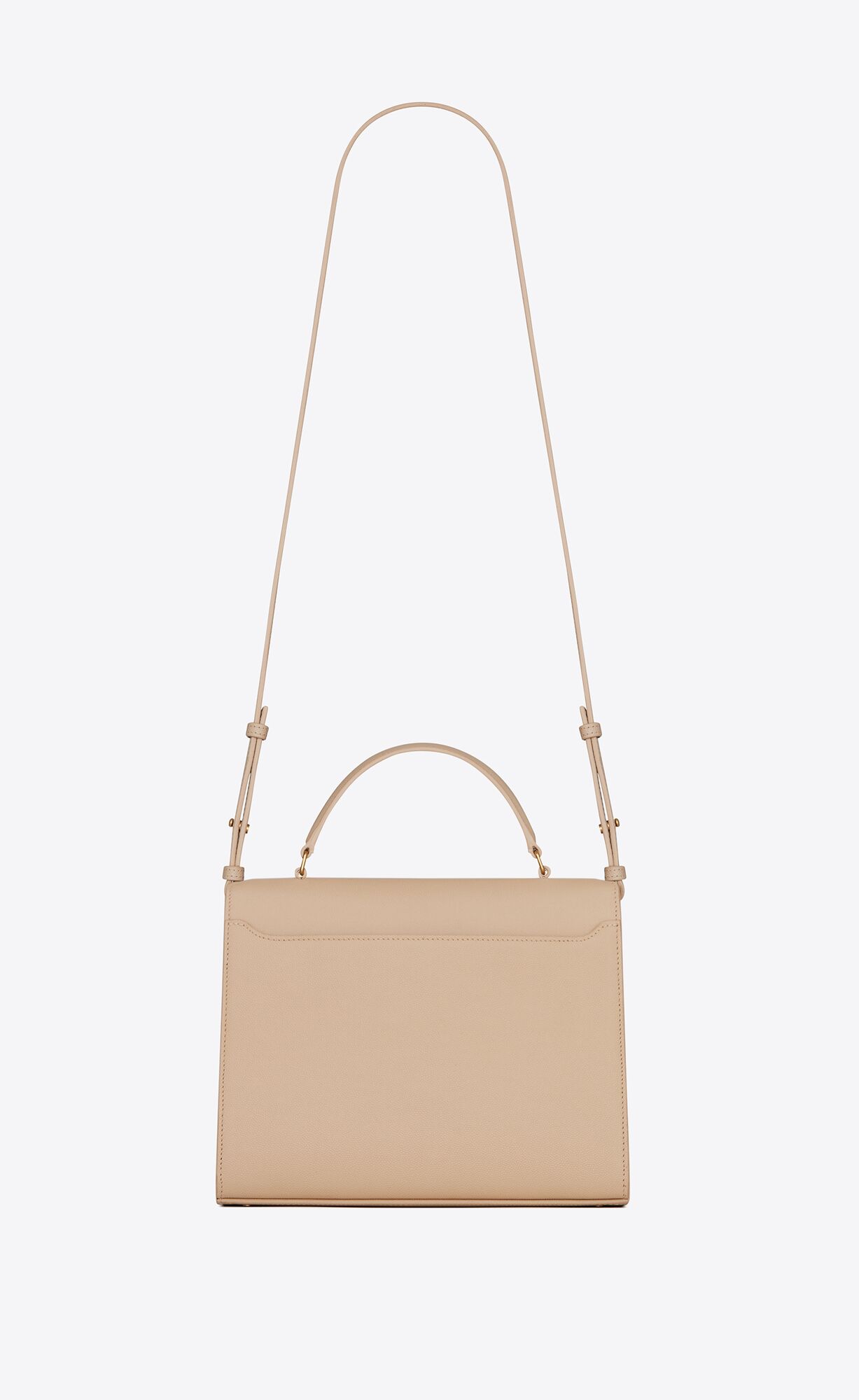 Saint Laurent Cassandra Medium Top Handle in Grain de Poudre Embossed Leather - FrasersFashion