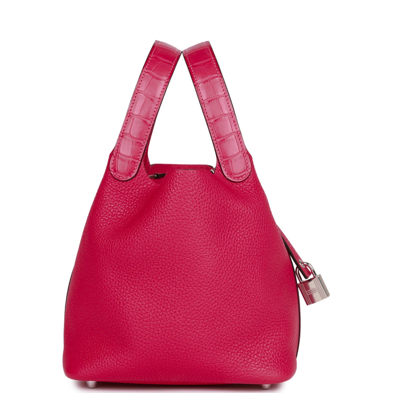 HERMES Picotin Lock 18 Framboise Clemence and Matte Alligator ToucHERMES Palladium Hardware - FrasersFashion