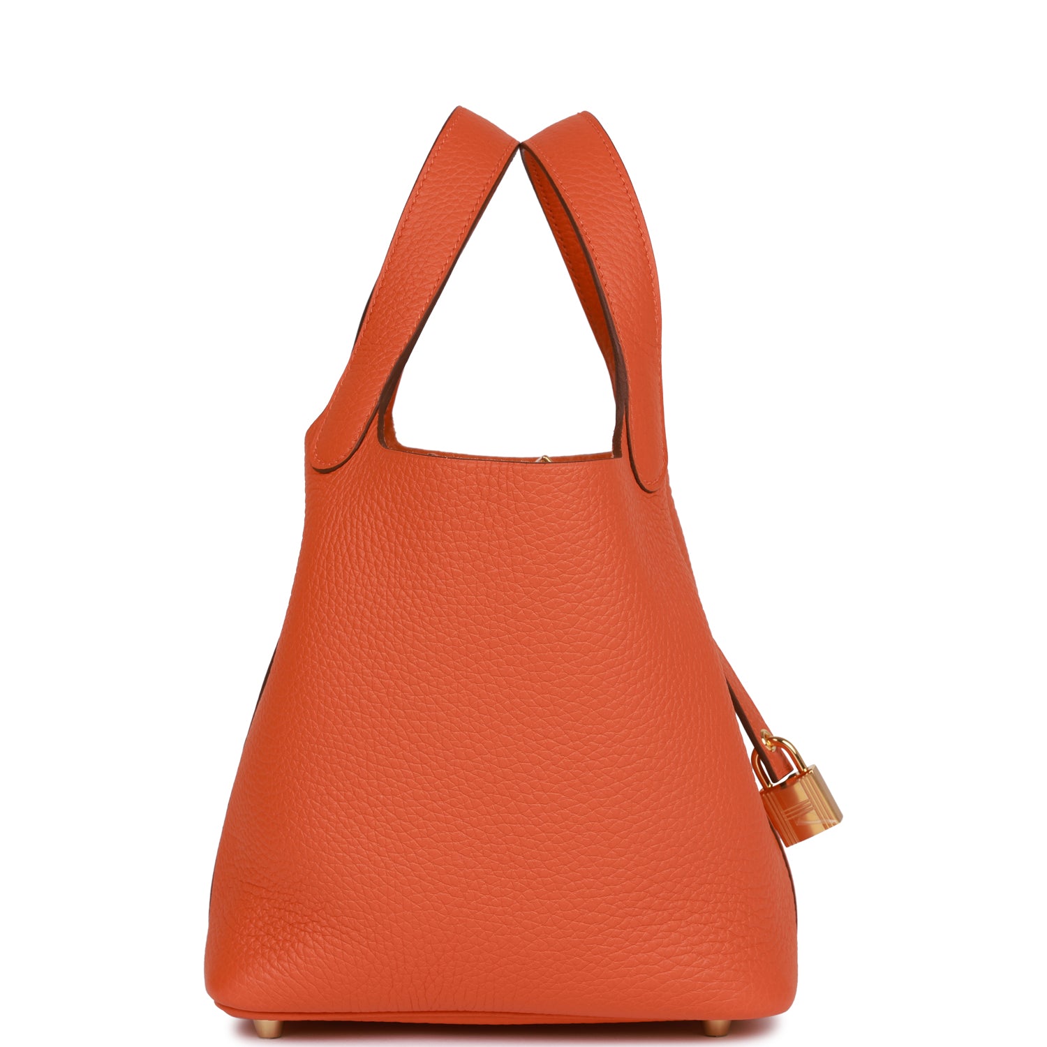 HERMES Picotin Lock 18 Orange Clemence Gold Hardware - FrasersFashion