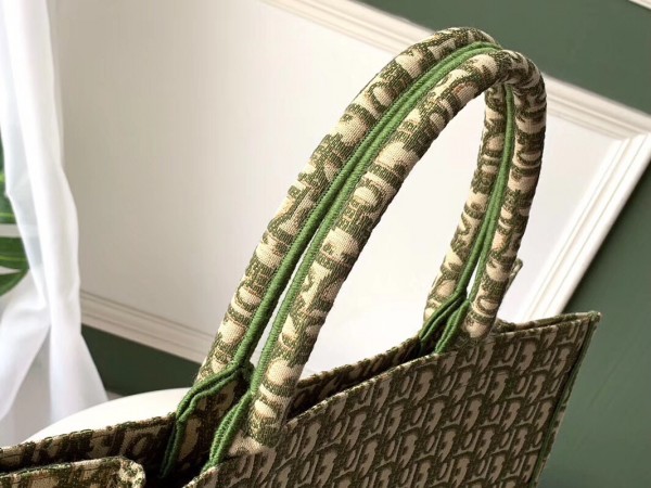 DIOR Book Tote Bag In Green Oblique Canvas - FrasersFashion