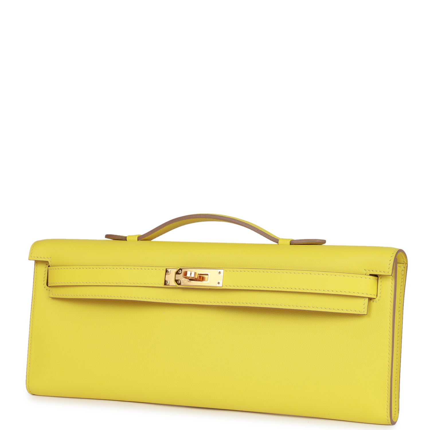 HERMES Kelly Cut Lime Swift Gold Hardware - FrasersFashion