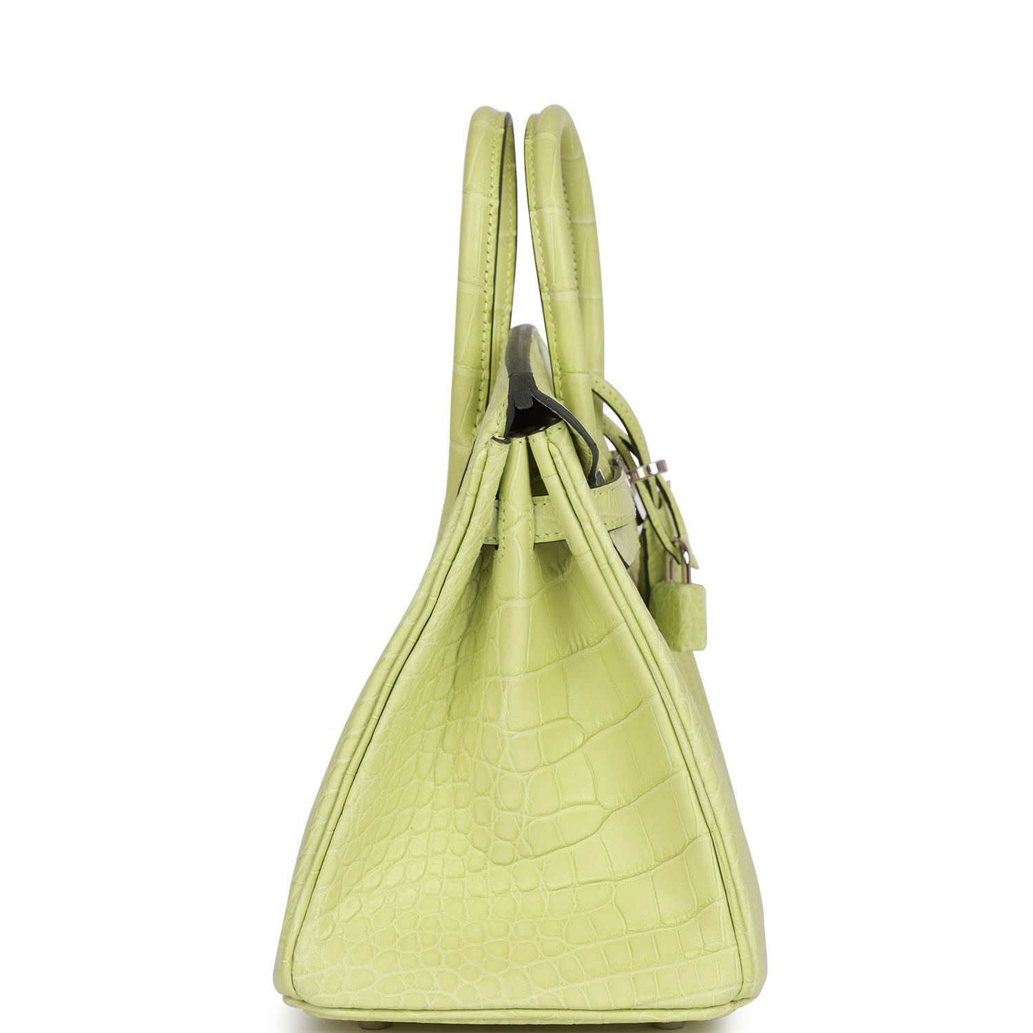 HERMES Birkin 25 Jaune Bourgeon Matte Alligator Palladium Hardware - FrasersFashion