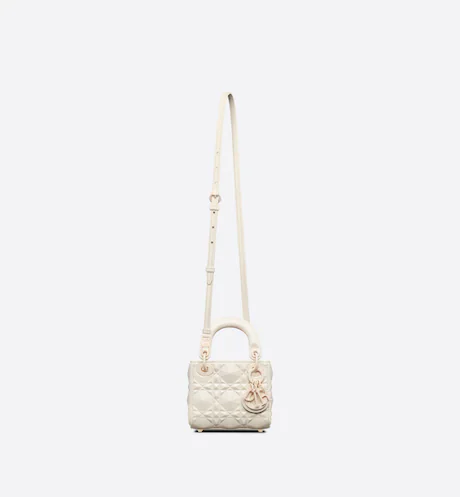 MICRO LADY DIOR BAG Latte Cannage Calfskin with DiamonDIOR Motif - FrasersFashion