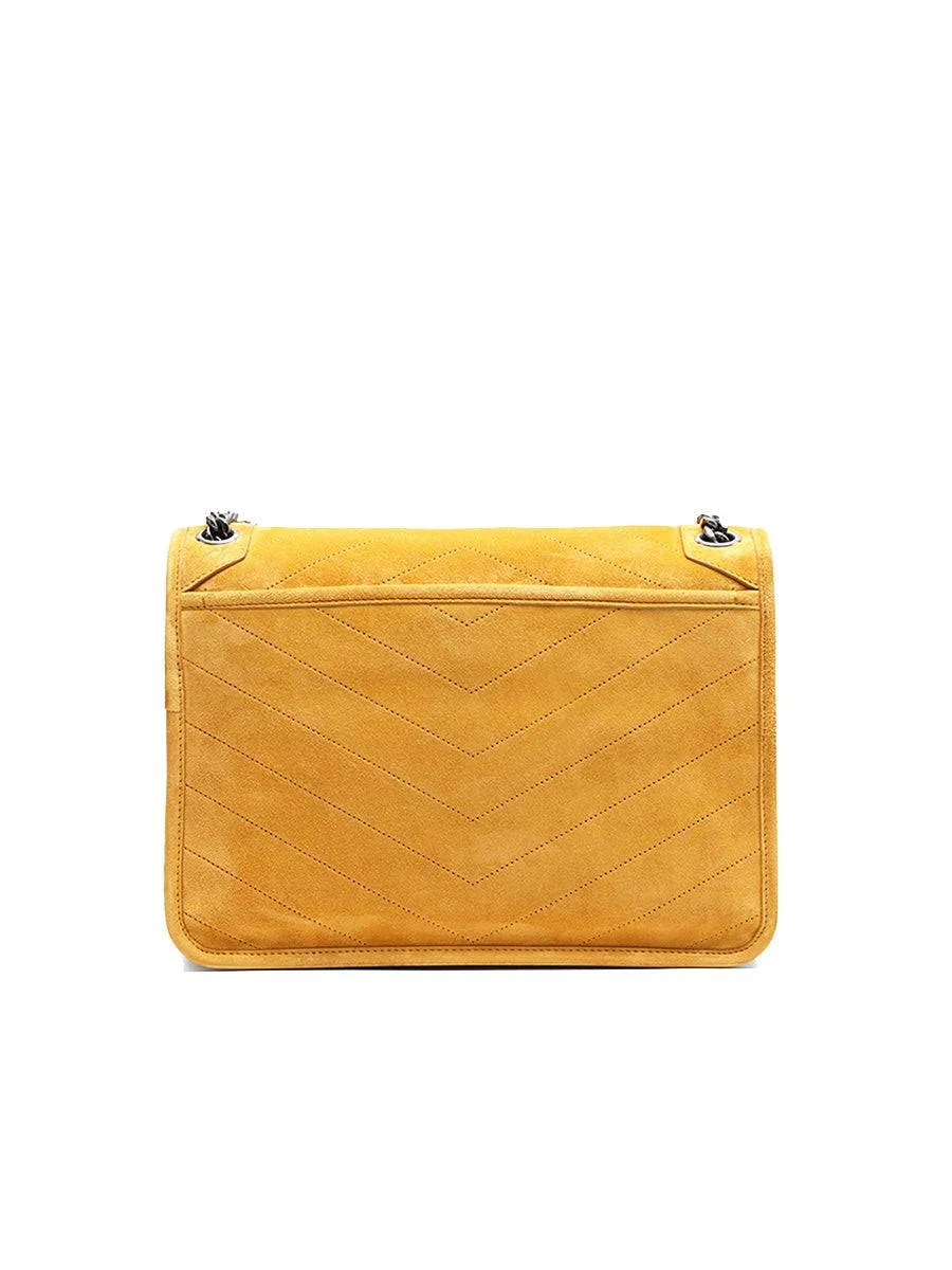 Saint Laurent Niki Medium Chain Bag in Suede - FrasersFashion