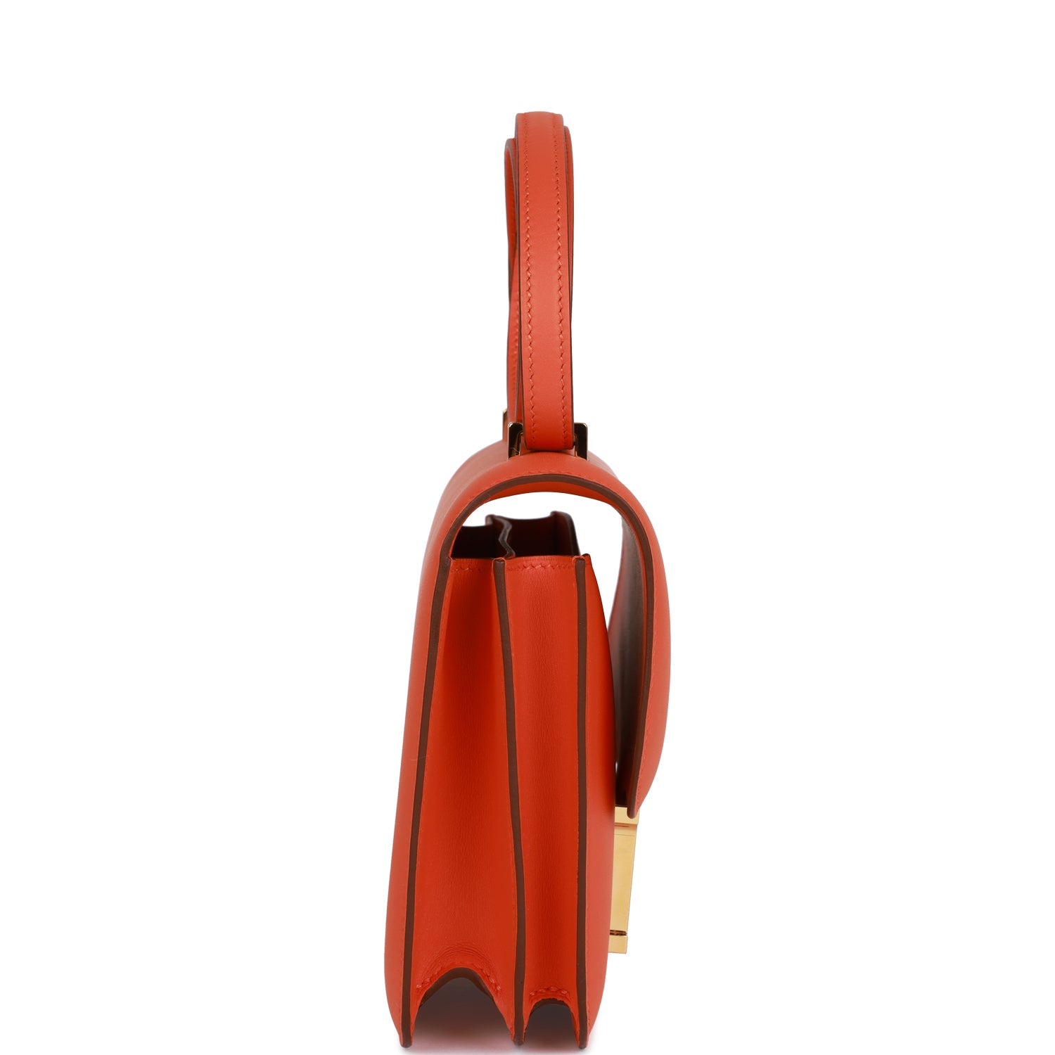 HERMES Constance 18 Orange Swift Gold Hardware - FrasersFashion