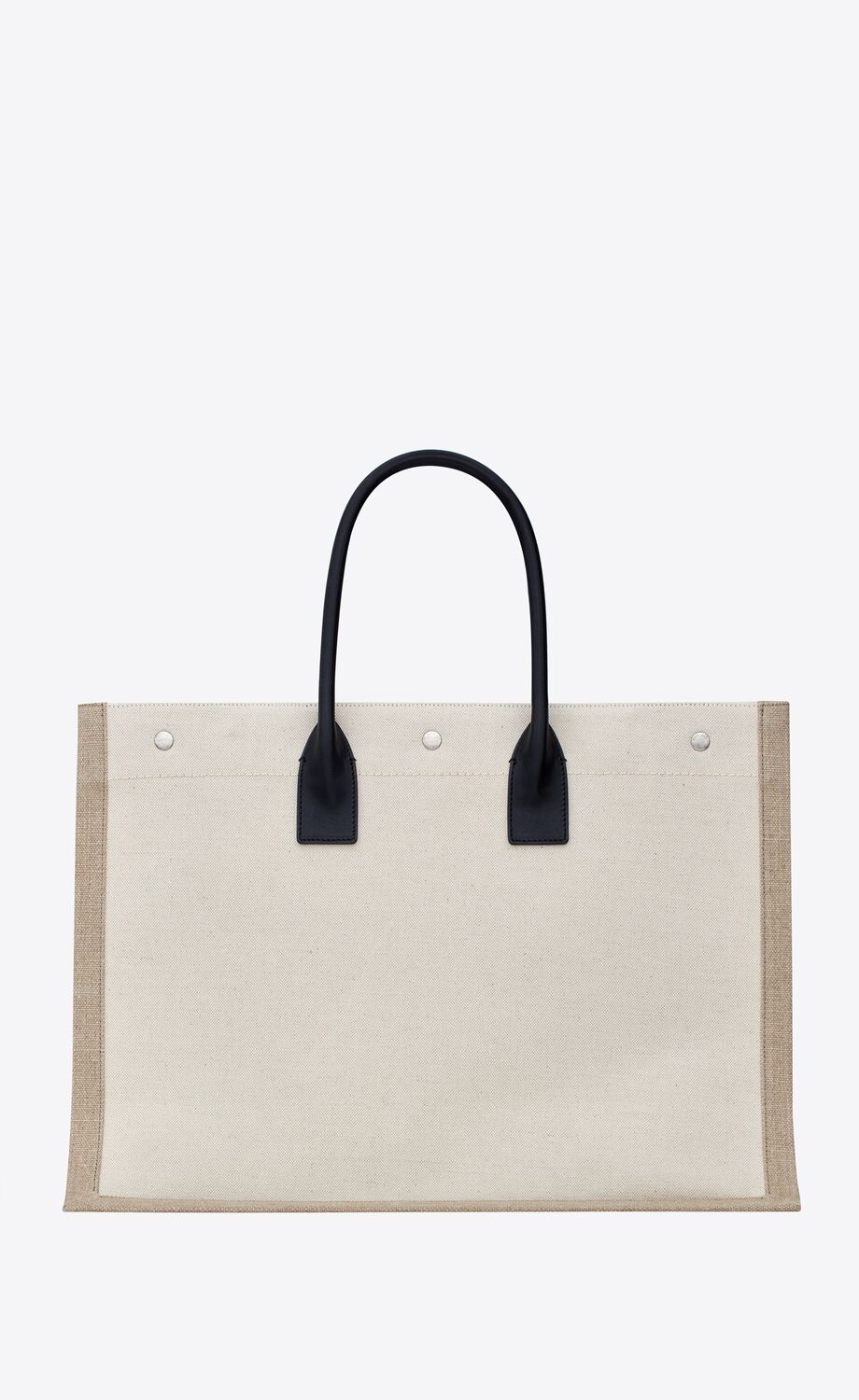 Saint Laurent RIVE GAUCHE LARGE TOTE BAG IN PRINTED CANVAS AND LEATHER - FrasersFashion