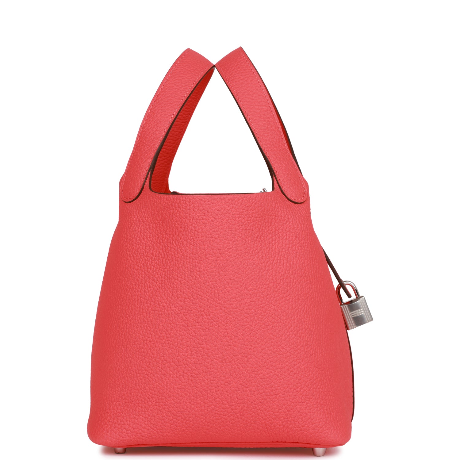 HERMES Picotin Lock 18 Rose Texas Clemence Palladium Hardware - FrasersFashion