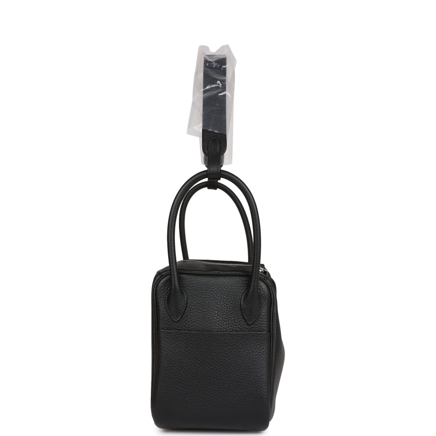 HERMES Lindy 26 Black Clemence Palladium Hardware - FrasersFashion