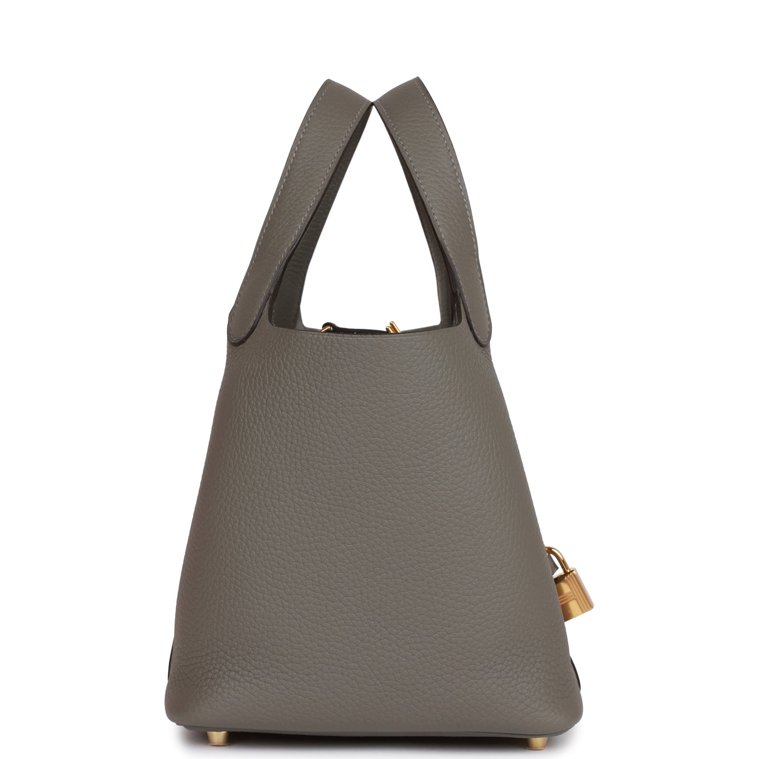 HERMES Picotin Lock 18 Gris Meyer Clemence Gold Hardware - FrasersFashion