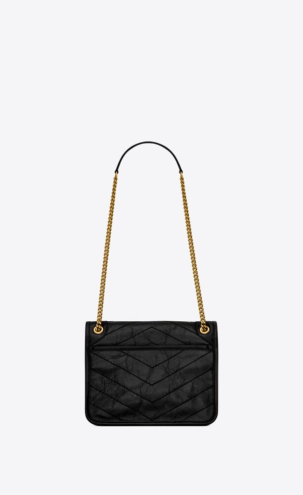 Saint Laurent Niki Medium Chain Bag in Crinkled Vintage Leather - FrasersFashion