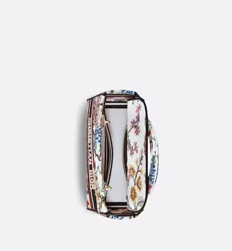 MEDIUM LADY D-LITE BAG White Multicolor DIOR Petites Fleurs Embroidery - FrasersFashion