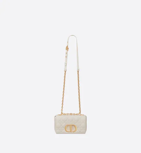 SMALL DIOR CARO BAGIvory Supple Cannage Calfskin - FrasersFashion