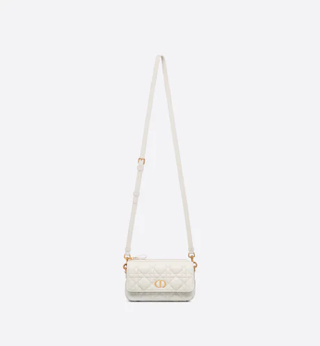 DIOR CARO POUCH Latte Supple Cannage Calfskin - FrasersFashion