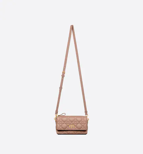 DIOR CARO POUCH Blush Supple Cannage Calfskin - FrasersFashion