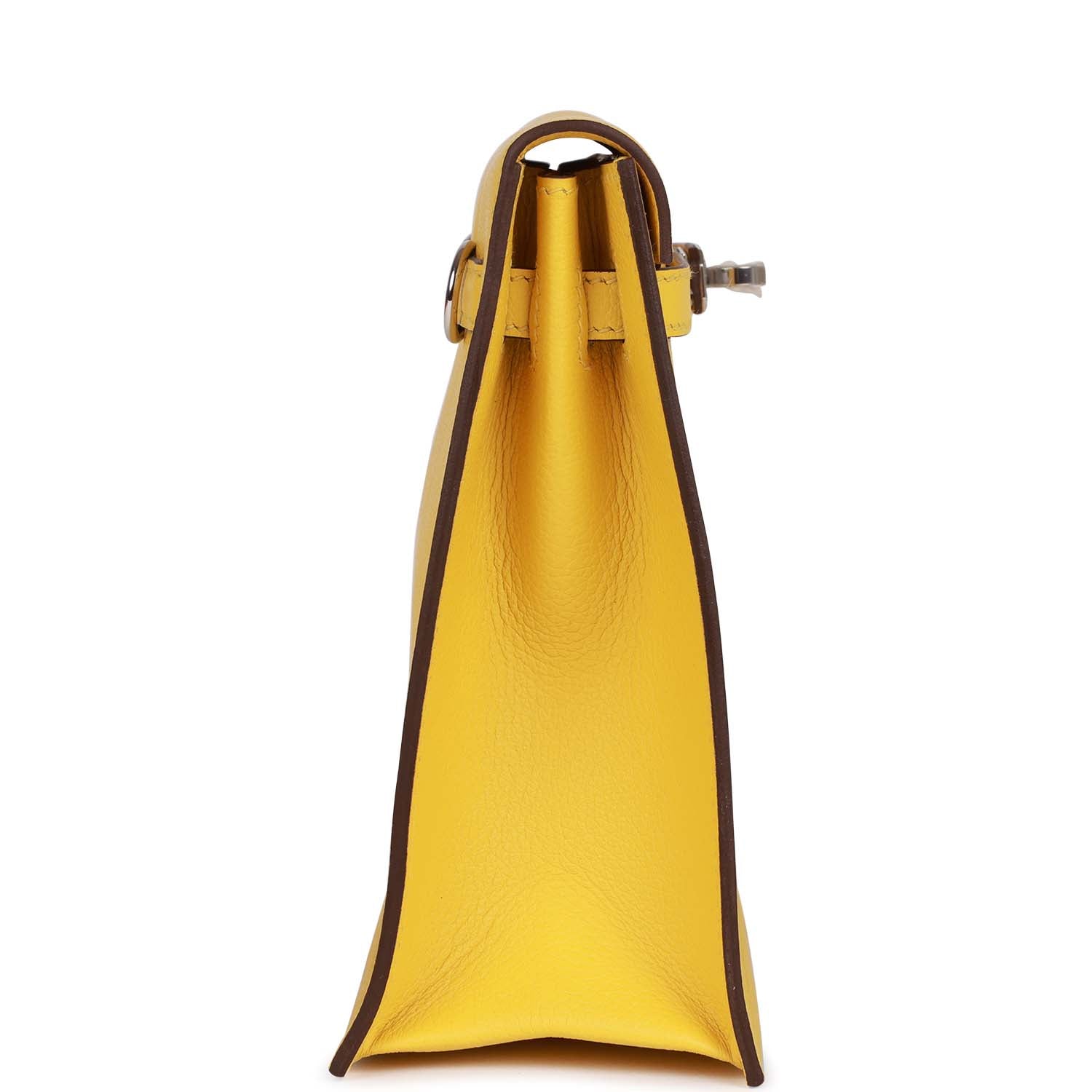 HERMES Kelly Danse Lime Evercolor Palladium Hardware - FrasersFashion