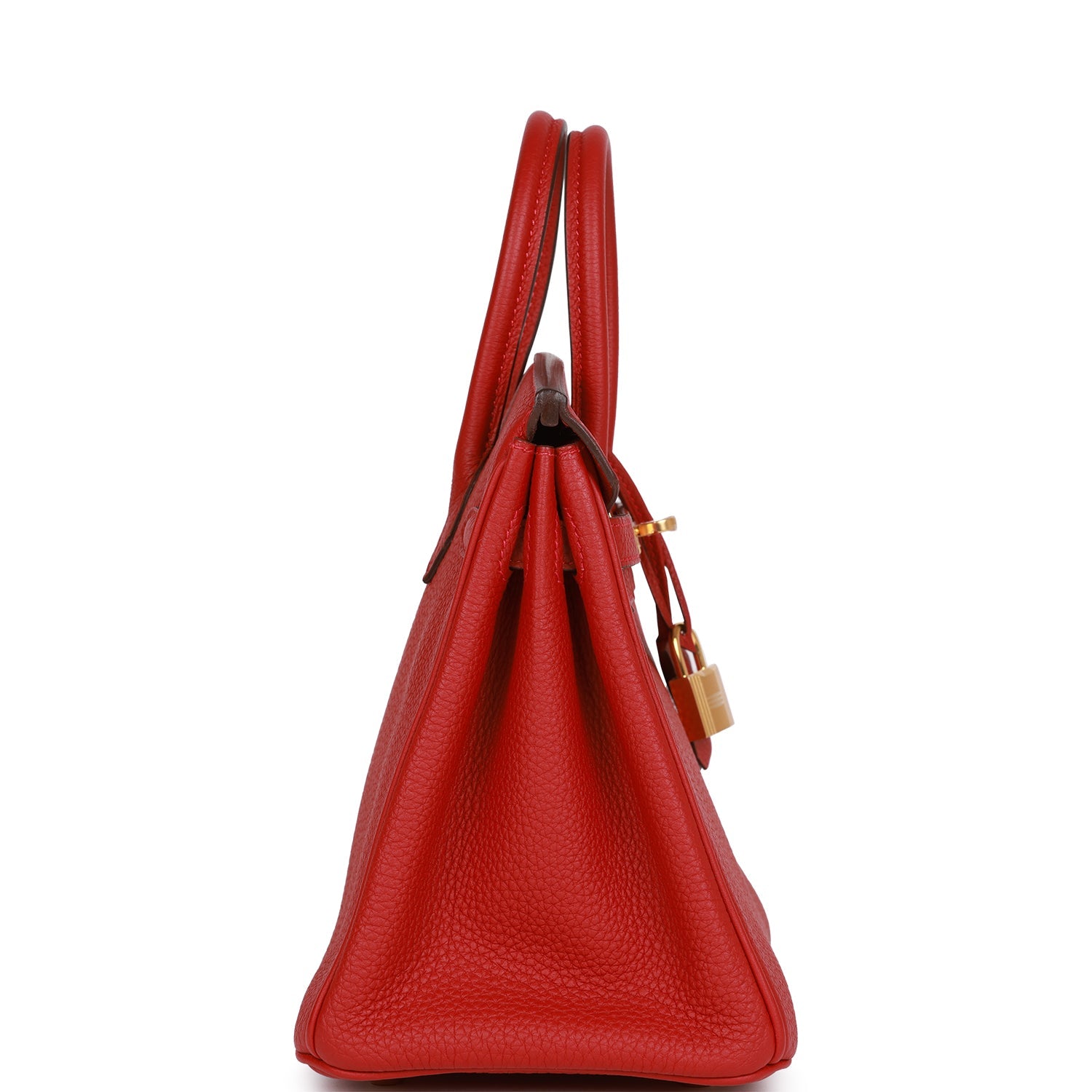 HERMES Birkin 25 Rouge Vif Togo Gold Hardware - FrasersFashion