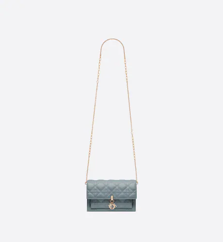 LADY DIOR CHAIN POUCH ClouDIOR Blue Cannage Lambskin - FrasersFashion