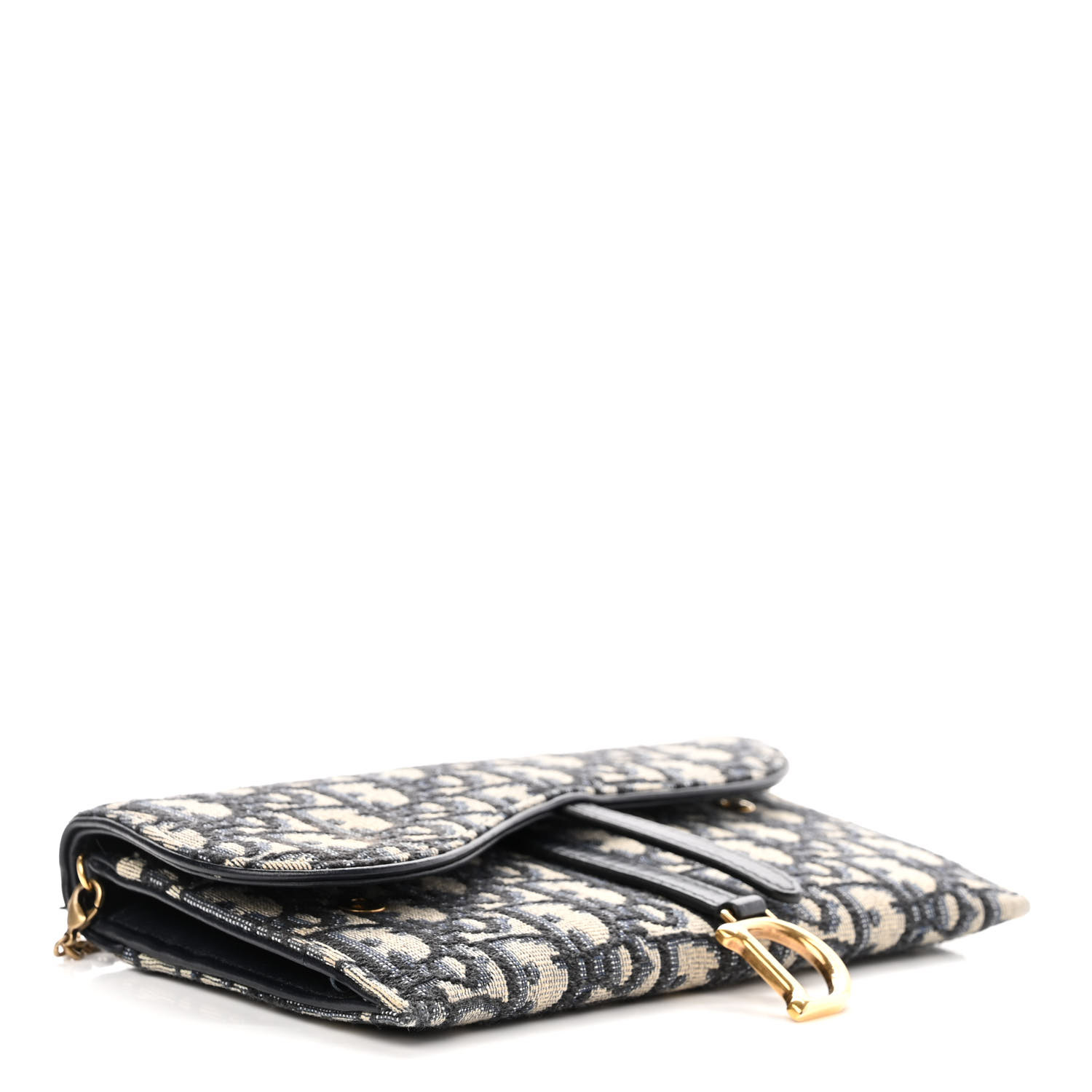 CHRISTIAN DIOR Oblique Saddle Chain Long Wallet Blue - FrasersFashion