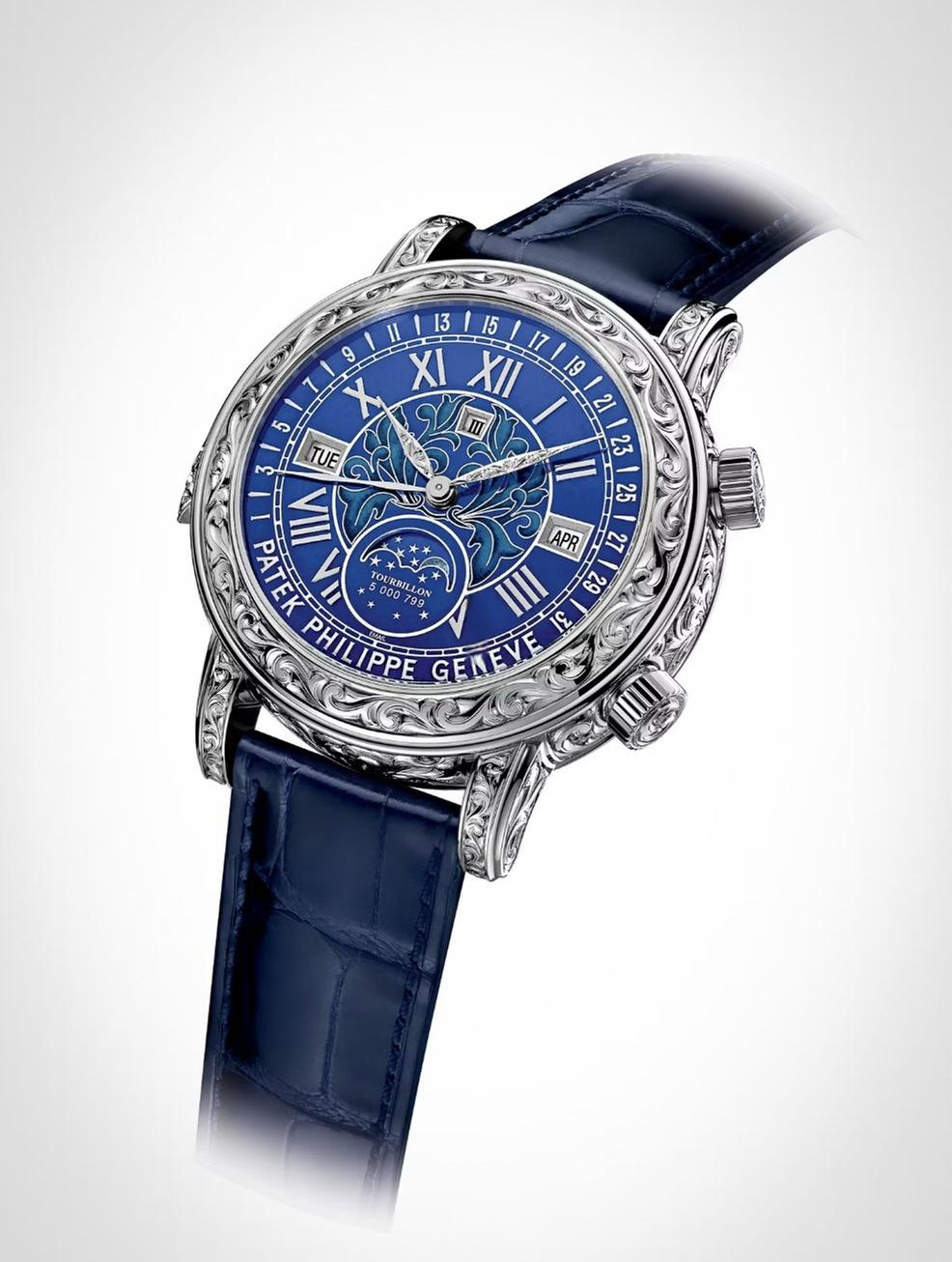 Patek Philippe Sky Moon Tourbillon Grand Complications Blue 6002G-001 - FrasersFashion