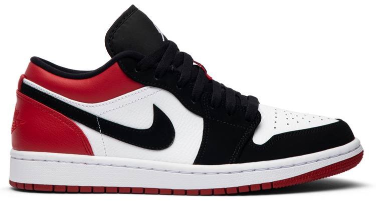 Air Jordan 1 Low  Black Toe  553558-116 - FrasersFashion
