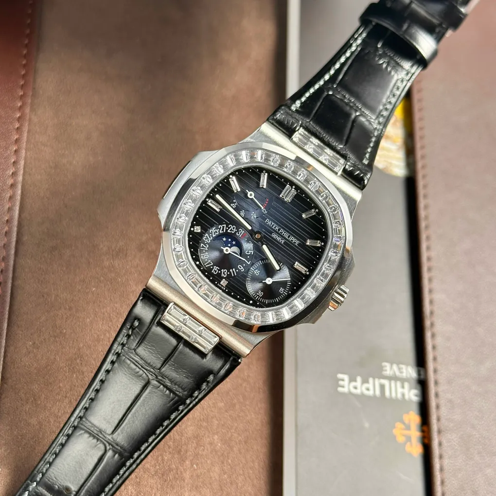 Patek Philippe White Gold Nautilus Baguette Watch Ref. 5724 - FrasersFashion