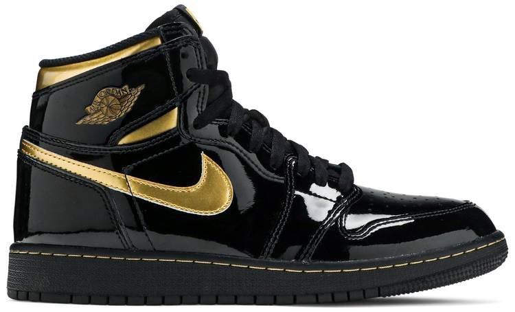 Air Jordan 1 Retro High OG GS  Black Metallic Gold  575441-032 - FrasersFashion