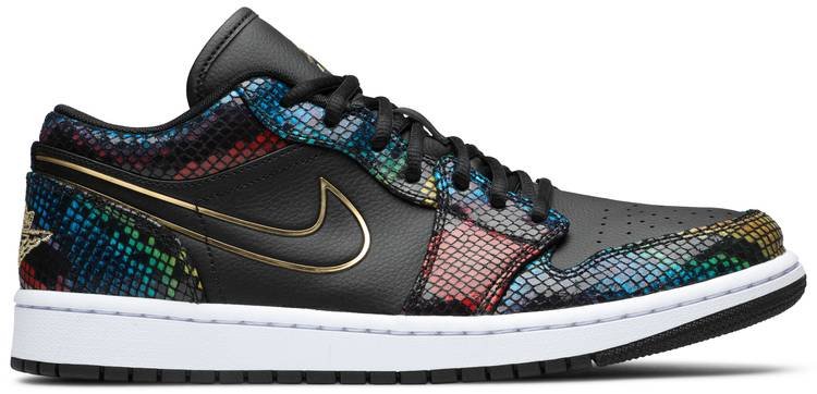 Wmns Air Jordan 1 Low  Multi Snakeskin  CW5580-001 - FrasersFashion