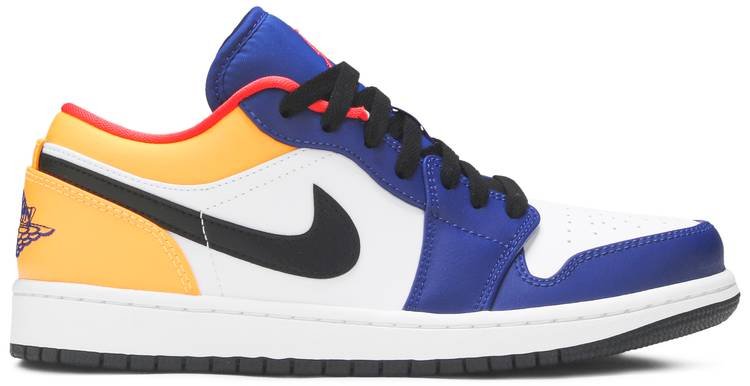 Air Jordan 1 Low  White Deep Royal Blue  553558-123 - FrasersFashion
