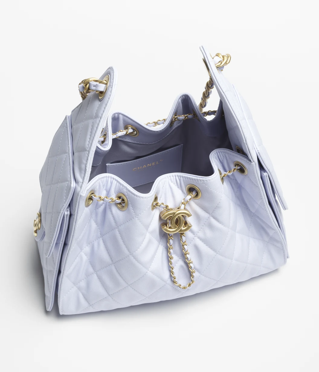 CHANEL 25 Small Handbag Canvas & Gold-Tone Metal - FrasersFashion
