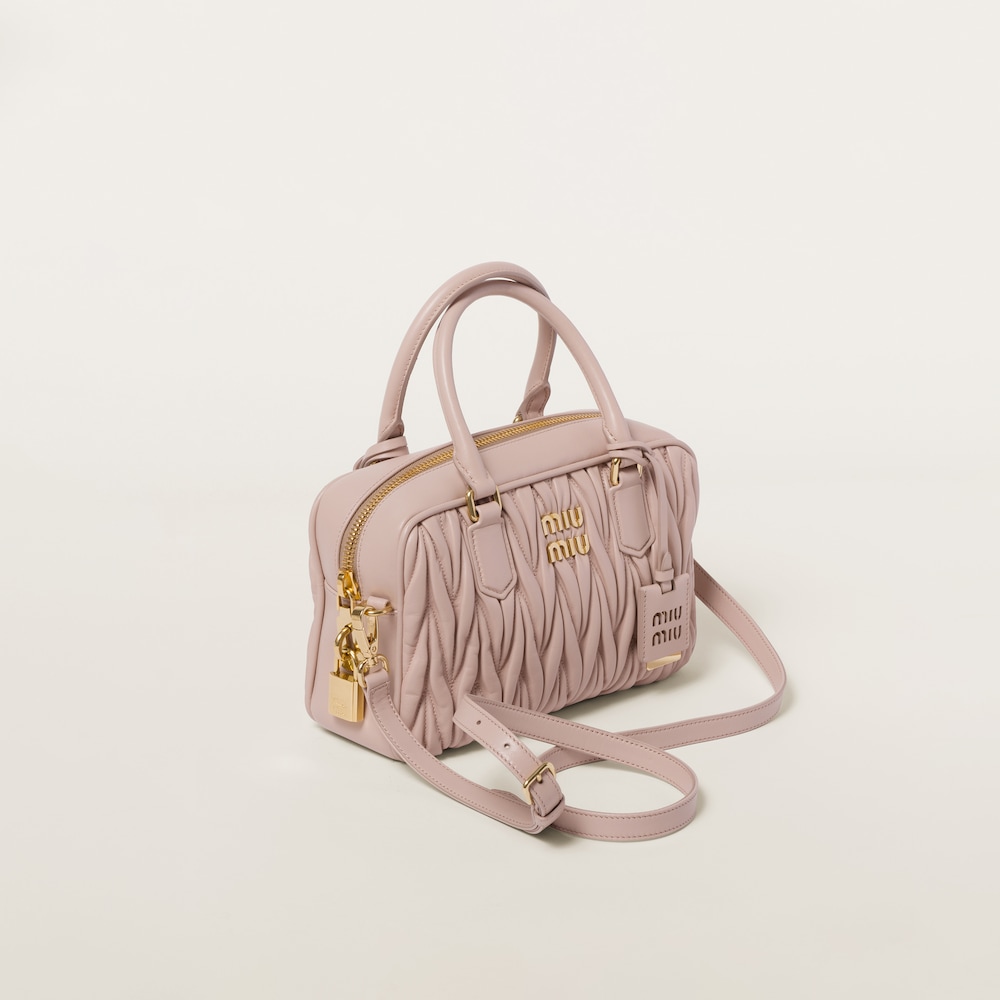 Matelassé nappa leather top-handle bag 24cm Water Lily - FrasersFashion
