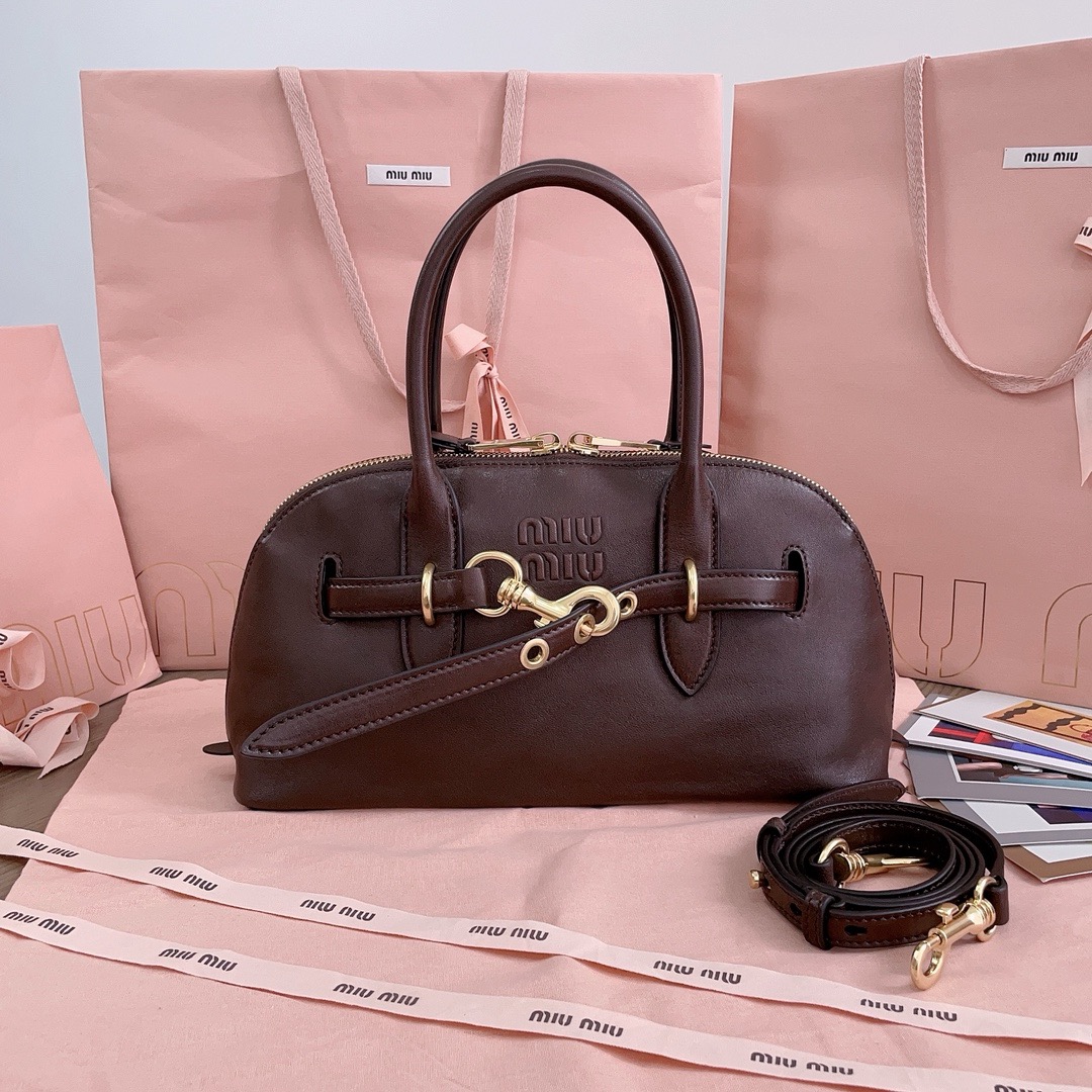 MIUMIU Regular Aventure nappa leather Briarwood - FrasersFashion
