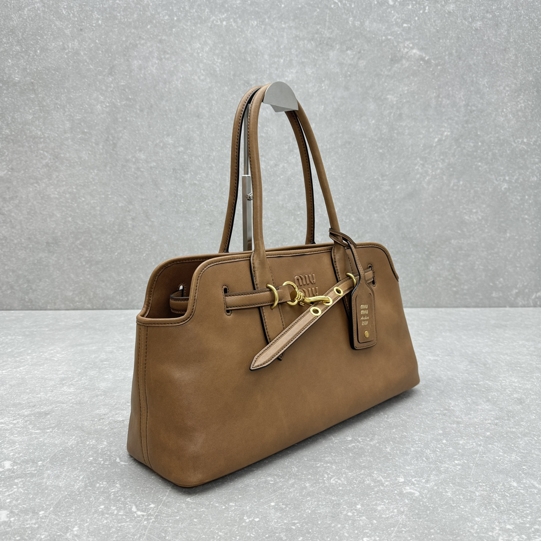 MIUMIU Large Aventure nappa leather Oak - FrasersFashion